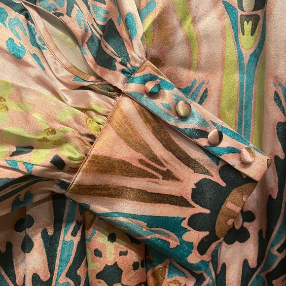 Dea Kudibal Maxine Silk Blouse L | Palazzo Eucalyptus Print, NWT $349 - Picture 3 of 10